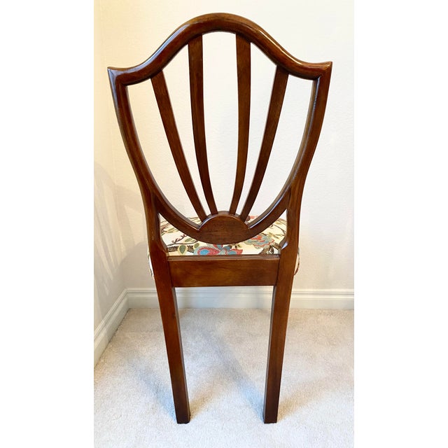 Brown Late 20th Century Baker Historic Charleston Collection Set of Eight Carved Shield-Back Chairs For Sale - Image 8 of 18