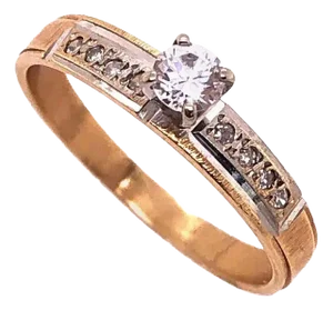 14 Karat Two-Tone Gold Engagement Ring 0.58 TDW, Size 9.5