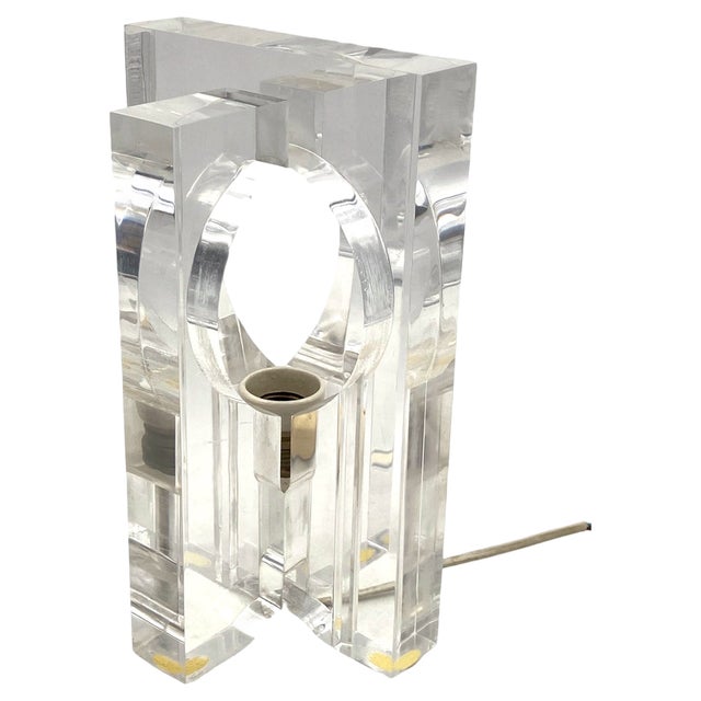 Sculptural Acrylic Table Lamp by Sandro Petti for Maison Jansen, France, 1970s For Sale