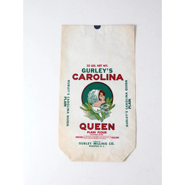 This is a vintage Gurley's Carolina flour sack bag. Created to hold 25 lbs of Gurley's Carolina Queen Plain Flour, the...