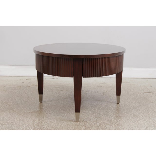 Traditional Ethan Allen Avenue Mahogany Oval Coffee Table For Sale - Image 3 of 15