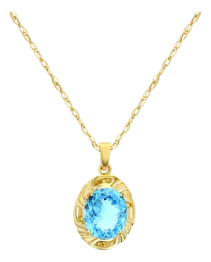 Sky Blue Topaz Pendant 8.21cttw 14k Yellow Gold