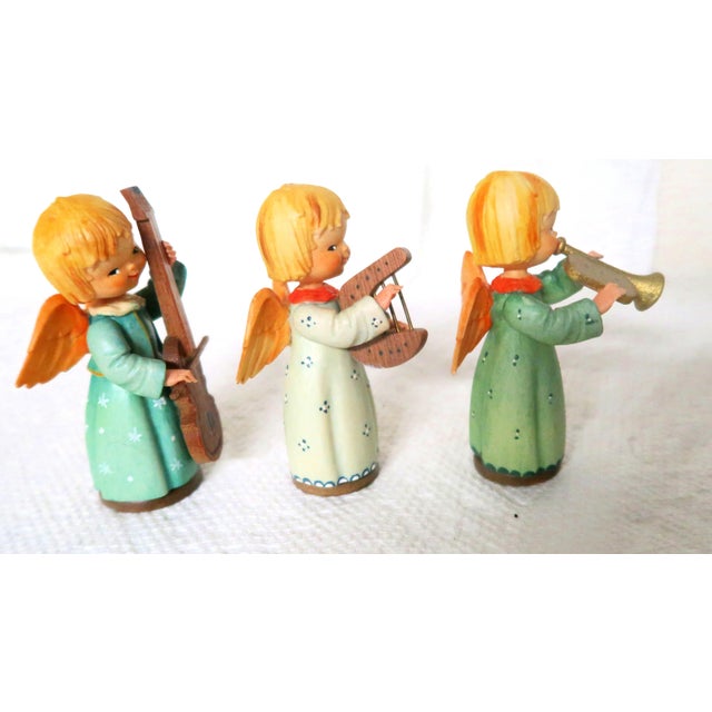 ANRI Anri - Hand-Crafted Hand-Painted Angels Playing Music for the Holidays! For Sale - Image 4 of 15
