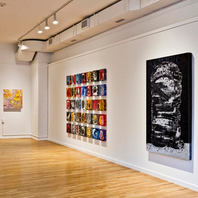 " Onyx Mined by Silver" by Michael DesRosiers Polymer Paint on MDF Panel (2022) For Sale - Image 9 of 11