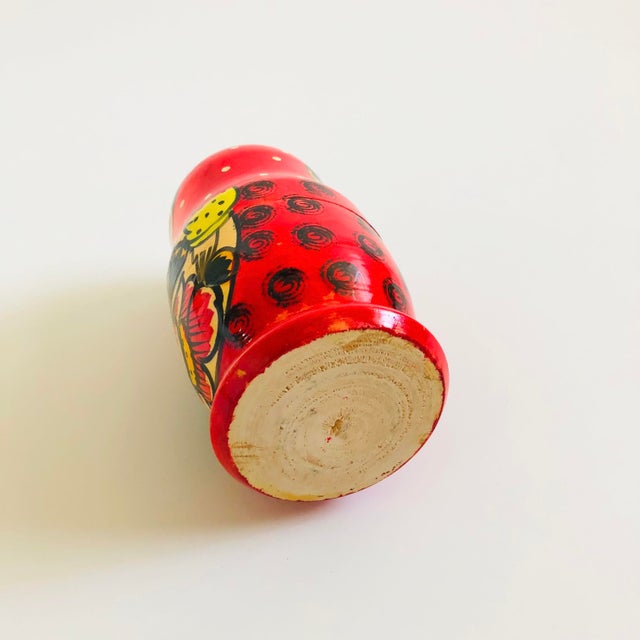 Red Russian Nesting Dolls - Set of 5 For Sale - Image 8 of 8