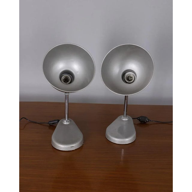 Industrial Vintage Metal Table Lamps from Seminara Torino, 1960s, Set of 2 For Sale - Image 3 of 9