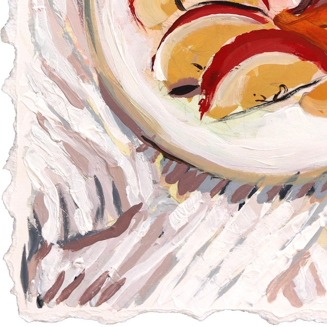 Honey and Apples - Sweet Food Still Life Mixed Media Painting on Paper Original Artwork by Kellie Newsome For Sale - Image 4 of 6