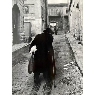 Micha Bar-Am, Vintage Silver Gelatin Print Rabbi, Jerusalem Alley Israeli Judaica Micha Bar-Am, 1972 For Sale