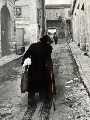 Micha Bar-Am, Vintage Silver Gelatin Print Rabbi, Jerusalem Alley Israeli Judaica Micha Bar-Am, 1972
