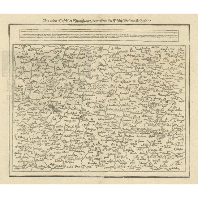 17th Century Woodcut Map of the Rhine River Region, 1628 For Sale - Image 5 of 6