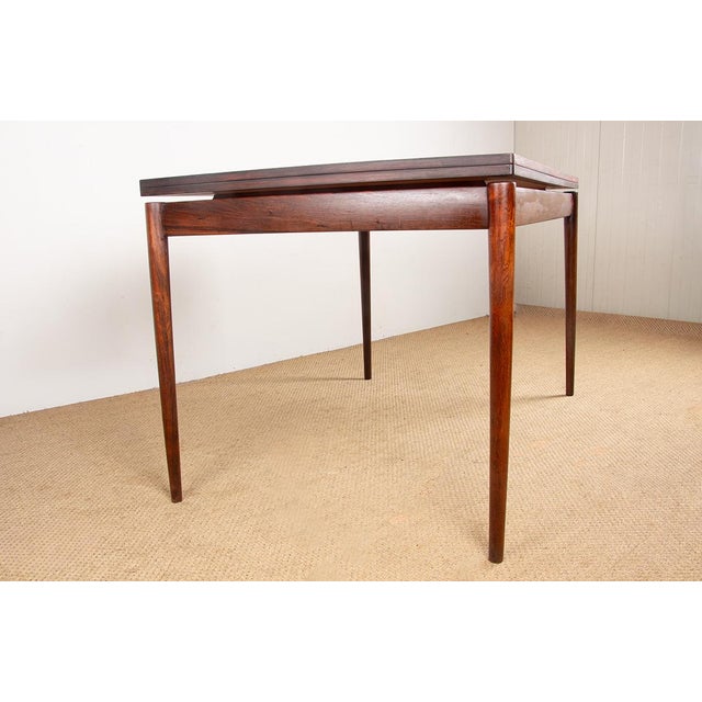 Extendable Danish Dining Table in Rosewood and Brass by Poul Volther for Frem Møbelfabrik 1960. For Sale - Image 16 of 17