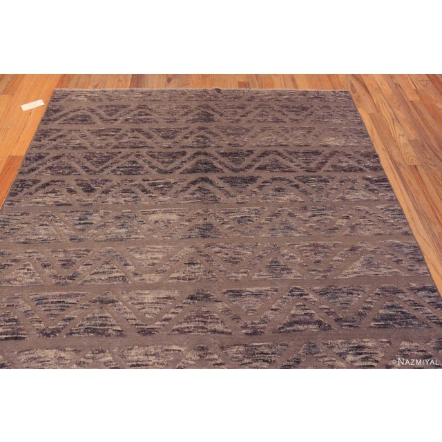 Tribal Nazmiyal Collection Chevron Design Modern Rug For Sale - Image 3 of 7