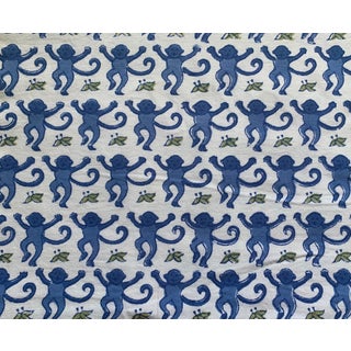 Roberta Roller Rabbit Blue Monkey 5 Yards Fabric For Sale