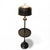 French Country Vintage French Empire Bouillotte Black Tole Floor Lamp With Metal Shade Drinks Table For Sale - Image 3 of 10
