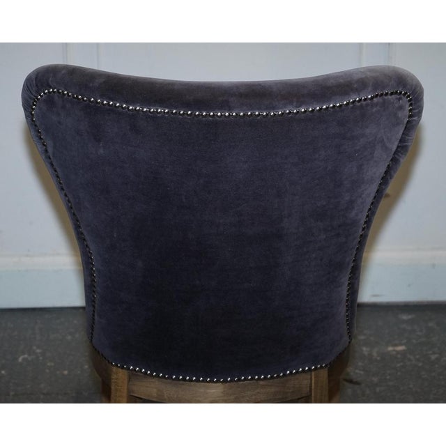 Vintage Richmond Desk or Dining Chair in Navy Velvet with Studs from Halo For Sale - Image 11 of 18
