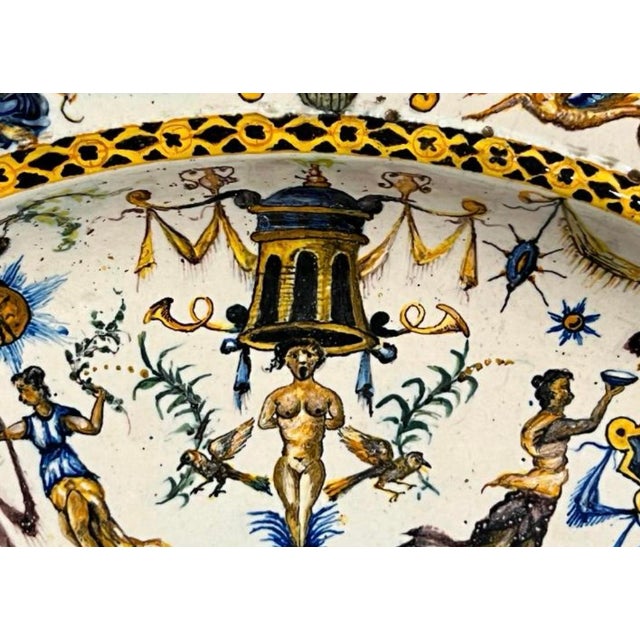 Large Plate in Cantagalli Porcelain, Italy, 19th Century For Sale - Image 5 of 9