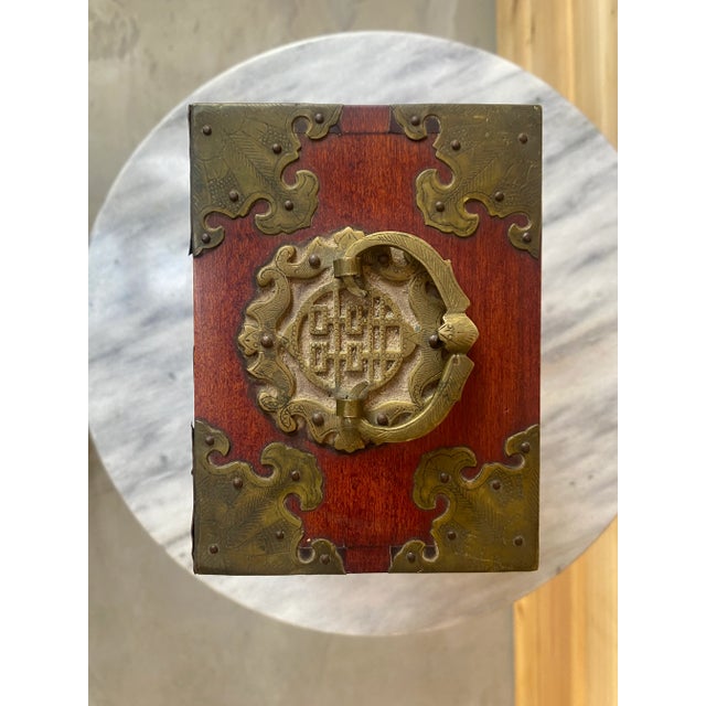 1960's Wooden Chinese Jewelry Cabinet With Jade Inlays For Sale - Image 6 of 11