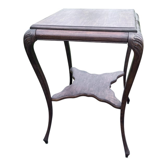 Antique Tiger Oak Decorative Parlor Lamp Plant Table For Sale