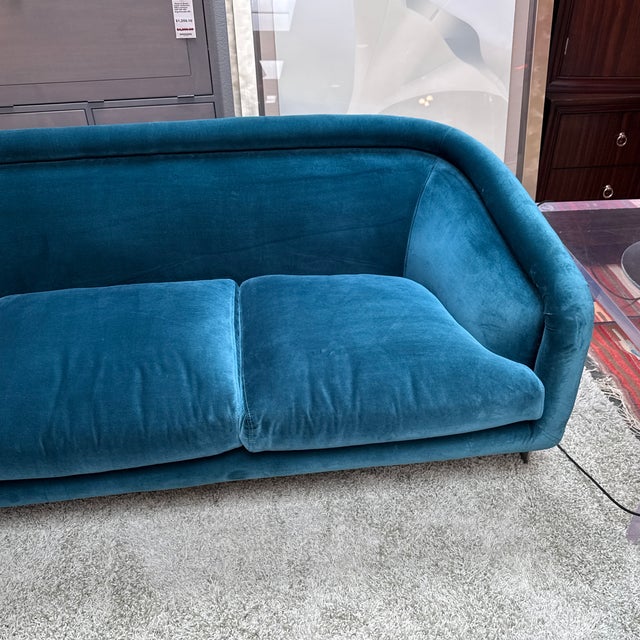 Jonathan Adler Bacharach Velvet Sofa, Peacock Blue For Sale - Image 10 of 12