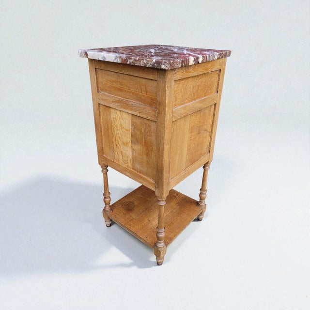 1920s French Provincial Handcrafted Nightstand with Marble Top, 1920s For Sale - Image 5 of 12