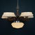 Large Art Deco Chandelier in Glass, Metal, and Wood, Italy, 1950s For Sale - Image 4 of 18