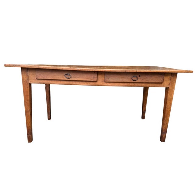Wood Louis Philippe Farmhouse Table in Cherry Wood, 1880 For Sale - Image 7 of 18