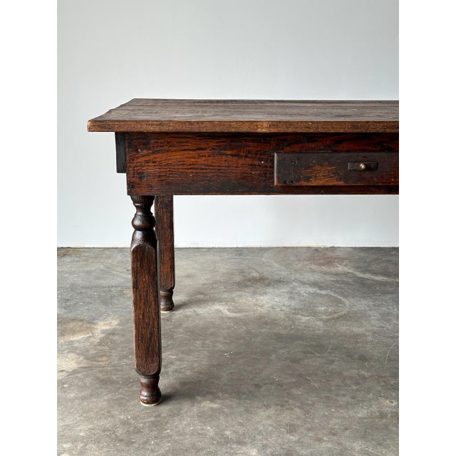 Farmhouse Antique American Country Store Oak General Table, Late 19th Century For Sale - Image 3 of 18