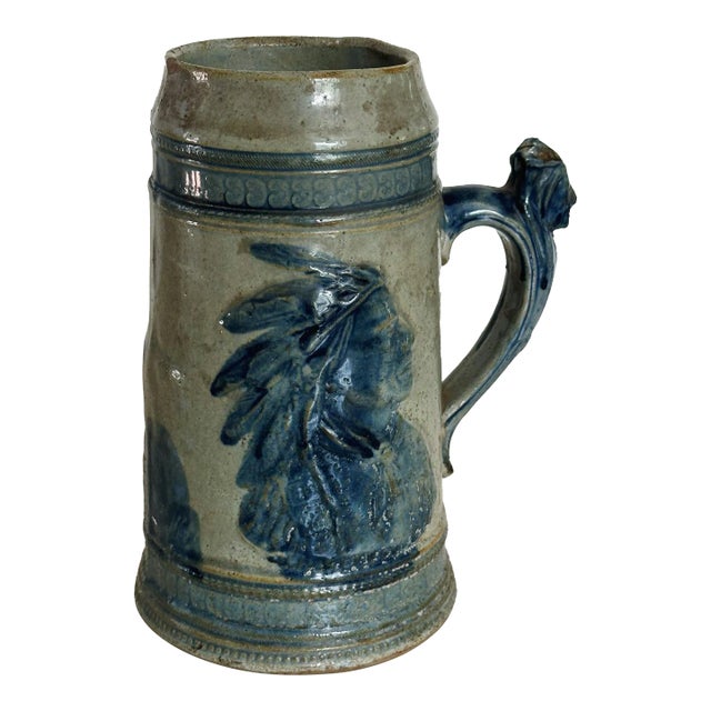 Antique Old Sleepy Eye Flemish Stein Weir Pottery Co Mug For Sale