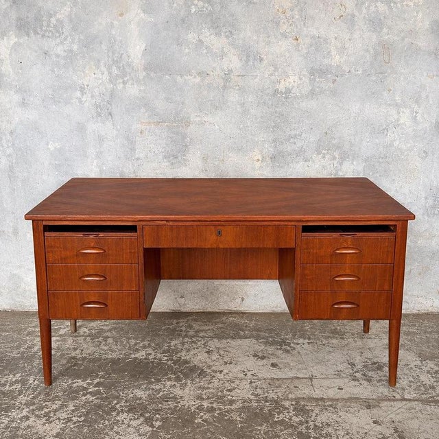 Large Mid-Century Danish Teak Twin Pedestal Executive Desk, 1960s For Sale - Image 11 of 11