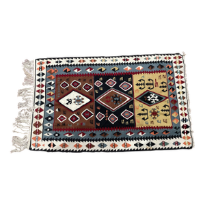1990 Vintage Turkish Kilim – Hand-Woven Textile Art – One-Owner Heritage, (Needs Cleaning)