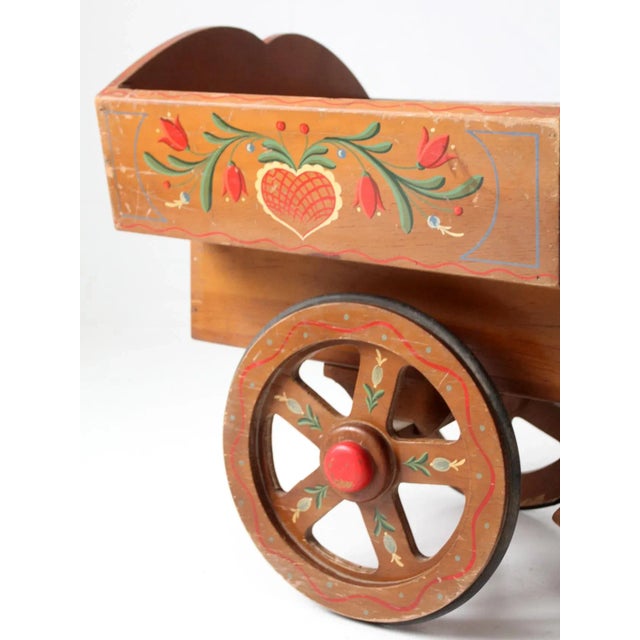 Wood Vintage Folk Art Toy Riding Horse and Cart For Sale - Image 7 of 12