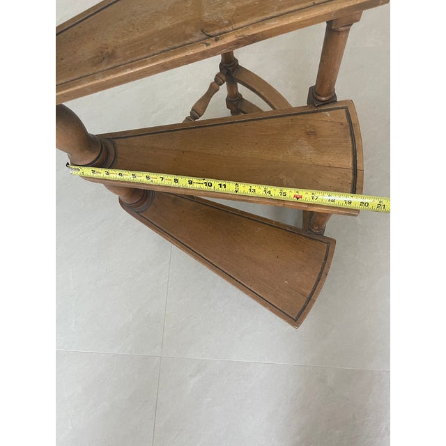Antique Italian Spiral Library Steps – Solid Wood – Made in Italy For Sale - Image 15 of 15