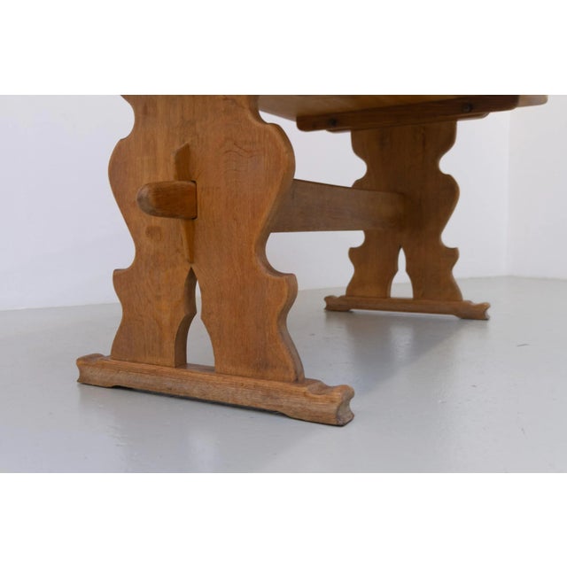 Vintage Danish Brutalist Oak Dining Table, 1960s For Sale - Image 14 of 18
