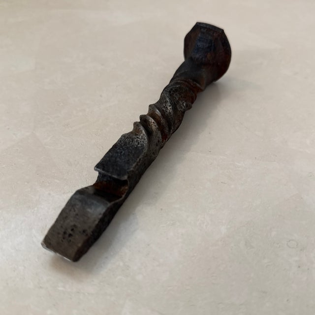 Anthropologie Vintage Industrial Forged Railroad Tie Iron Bottle Opener For Sale - Image 4 of 6