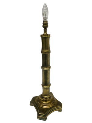 Mid-Century Brass Table Lamp with Faux Bamboo Design, 1970s