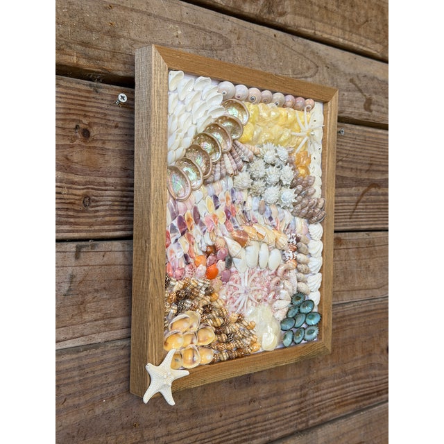 Shell Custom Framed Coastal Seashell Wall Art For Sale - Image 7 of 10