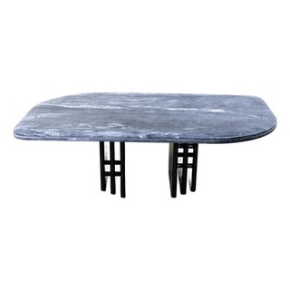 Late 20th Century Scandinavian Post Modern Coffee Table Marble Cat Eye Top by Bendixen Designs Made in Denmark For Sale