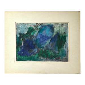 Mid 20th Century Florence Weinstein Matted Abstract Watercolor Painting on Paper - Signed