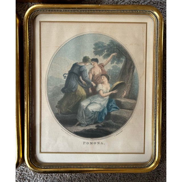 Set of Three Antique Classic Italian Lithographs Reproduction in Gilt Wood Frames For Sale - Image 4 of 9