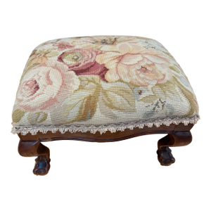 Vintage Needlepoint Footstool