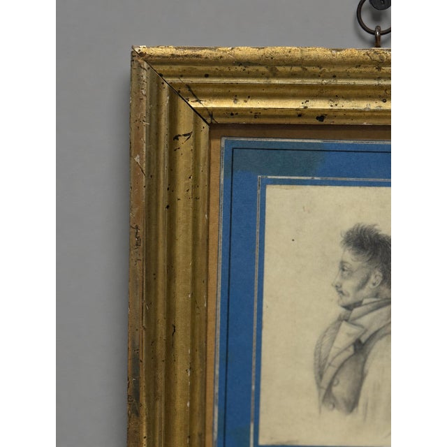 Traditional British Regency Profile Portrait Pencil Drawing of a Gentleman, Circa 1820–1835 For Sale - Image 3 of 6