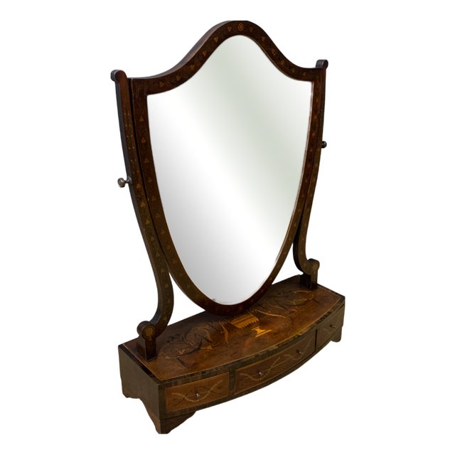 Large Scale Georgian Inlaid Toilet Mirror, 1800 For Sale