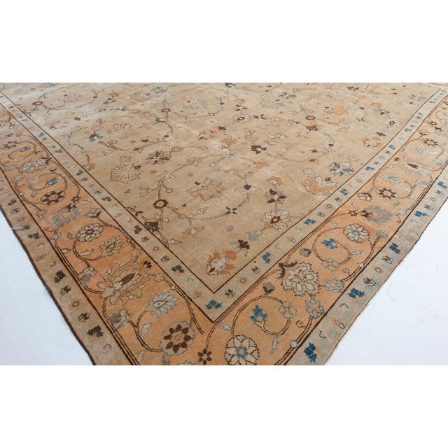 Persian Authentic Persian Tabriz Handmade Wool Carpet For Sale - Image 3 of 9