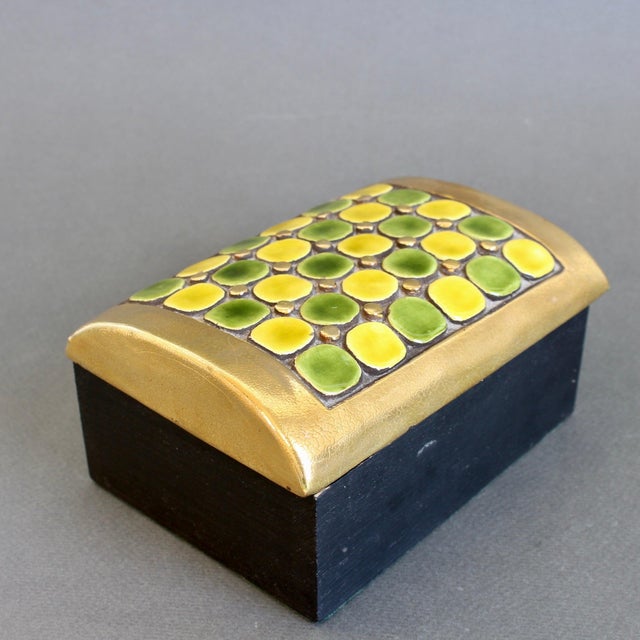 Ceramic Jewellery Box with Decorative Ceramic Lid by Mithé Espelt, 1960s For Sale - Image 7 of 18