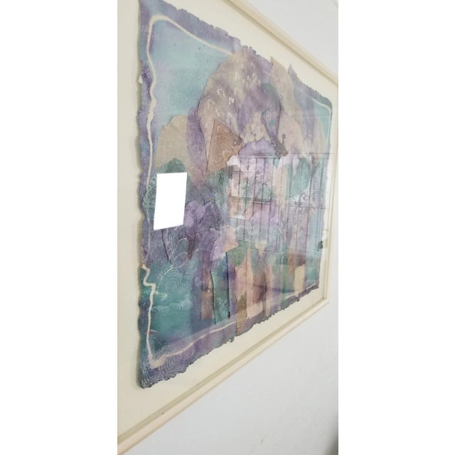 1980s Susan Wemar Mixed Media Collage Abstract Painting For Sale - Image 5 of 13