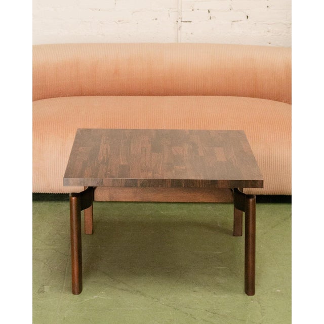 Burnt Umber Vintage Square Laminate Coffee Table For Sale - Image 8 of 9