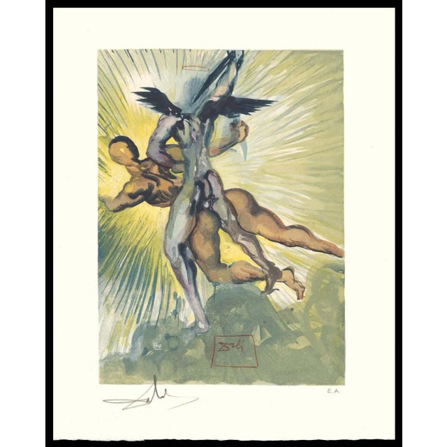Salvador Dalí Divine Comedy Purgatory Canto 8, "The Guardians of the Valley of Princes" 1963 Engraving For Sale