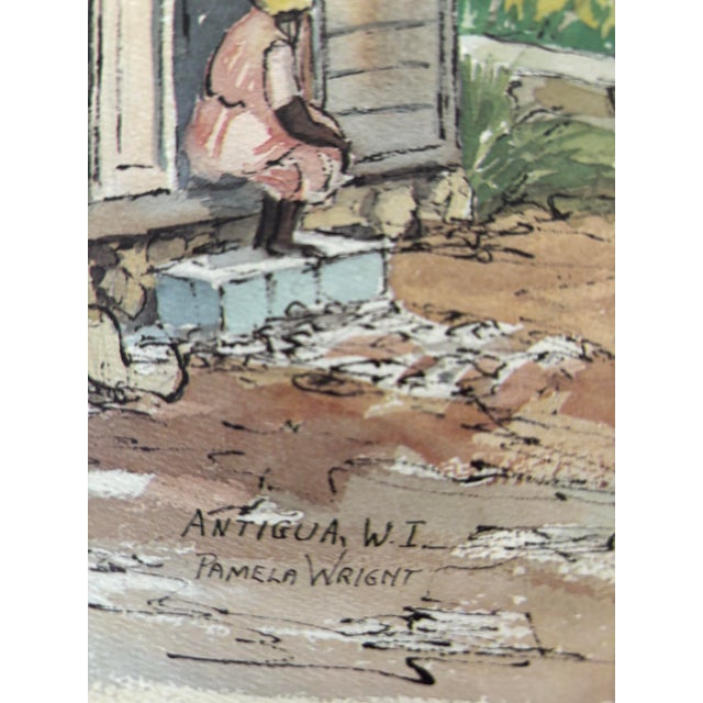 Cream Portfolio by Pamela Wright “St John Antigua” Set of 4 Color Lithographs on Heavy Paper in Art Presentation Folder For Sale - Image 8 of 12