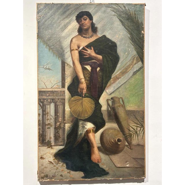 Art Nouveau Figure of Woman, Painting For Sale - Image 4 of 5