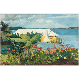 1899 Vintage Coastal Landscape Art Print, Bermuda by Winslow Homer - 18" X 12" For Sale